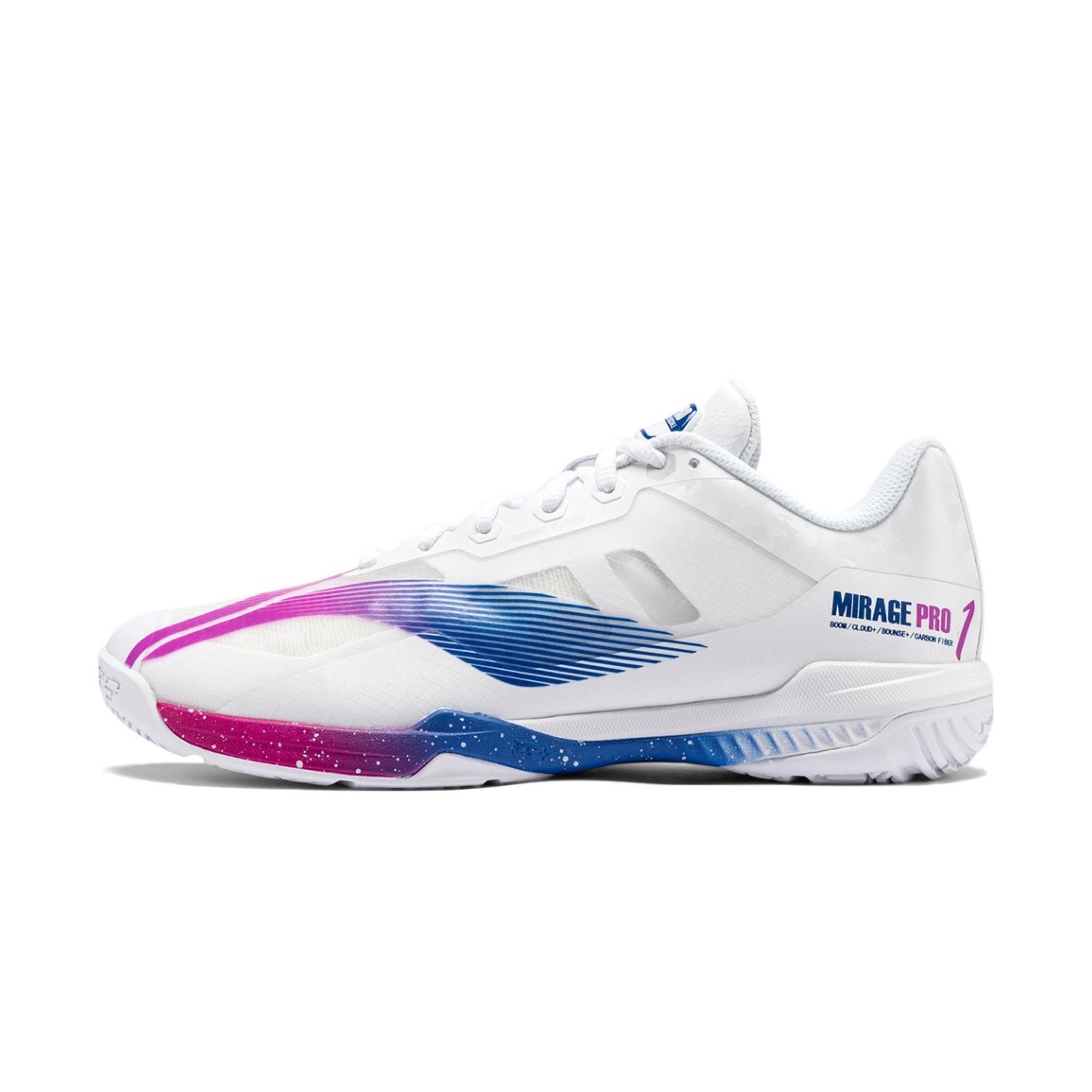 Li Ning Mirage PRO 1 Badminton Shoes White Purple Badminton Mart